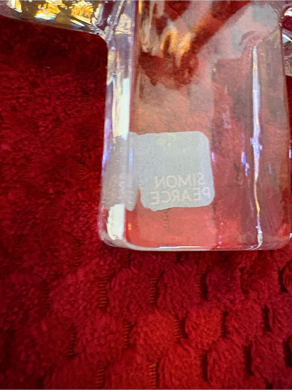 Simon Pearce Hand Blown Glass Cross Paperweight 5” w/ Box & Card Signed Sticker - Picture 5 of 15
